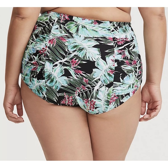 TORRID PLUS SIZE BIKINI SWIM BOTTOM RUCHED TROPICAL SIZE TORRID 1 - Picture 2 of 10
